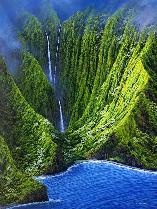 Vẻ đẹp xanh ngt ngn tại thc nước
 Molokai, Hawaii