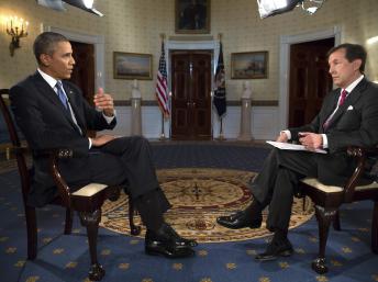 Barack Obama (tri) trong một cuộc phỏng vấn của "Fox News Sunday", Washington, 09/09/2013